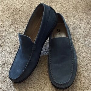 ECCO Men's Navy Leather Slip-On Loafers size  44